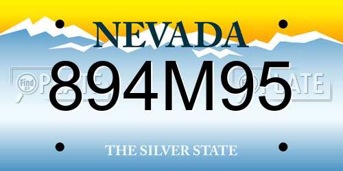 894M95 Nevada License Plate