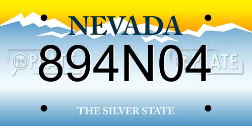 894N04 Nevada License Plate