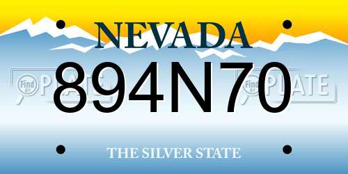 894N70 Nevada License Plate