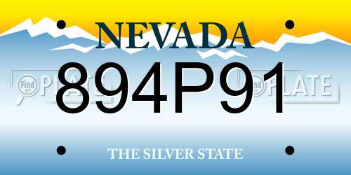 894P91 Nevada License Plate