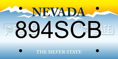 894SCB Nevada License Plate