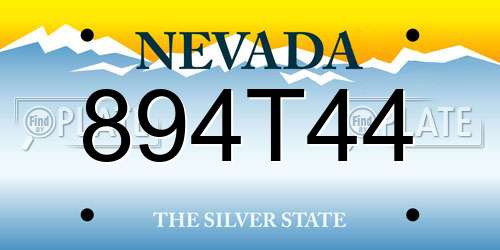 894T44 Nevada License Plate