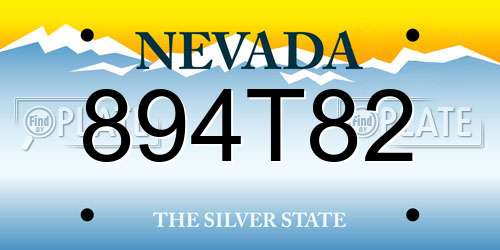894T82 Nevada License Plate
