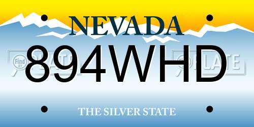 894WHD Nevada License Plate