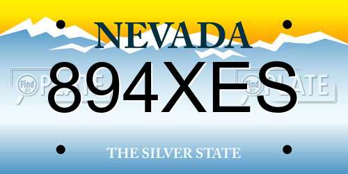 894XES Nevada License Plate