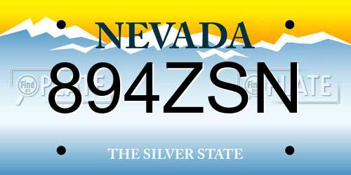 894ZSN Nevada License Plate