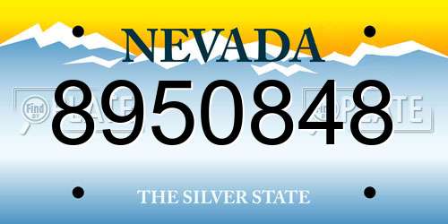 8950848 Nevada License Plate