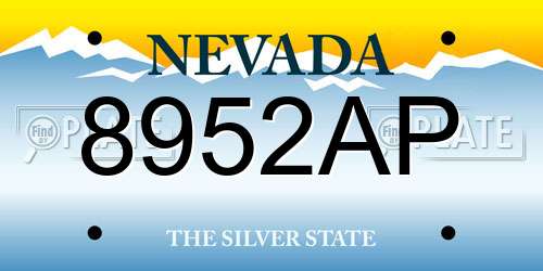 8952AP Nevada License Plate