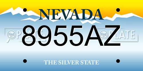 8955AZ Nevada License Plate
