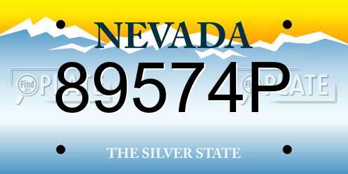 89574P Nevada License Plate
