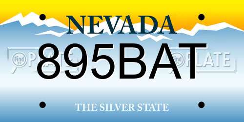 895BAT Nevada License Plate