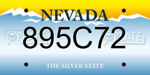 895C72 Nevada License Plate