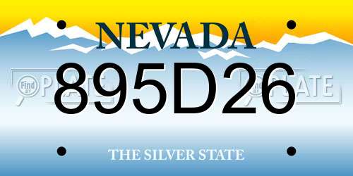 895D26 Nevada License Plate