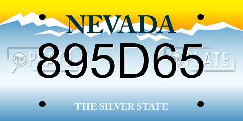 895D65 Nevada License Plate
