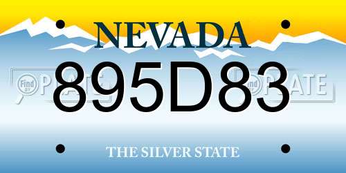 895D83 Nevada License Plate
