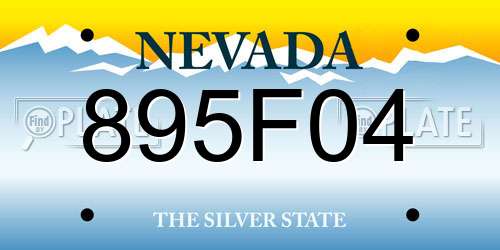 895F04 Nevada License Plate