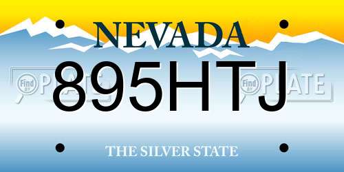 895HTJ Nevada License Plate