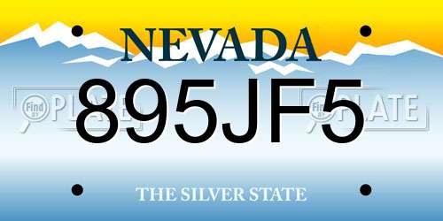 895JF5 Nevada License Plate