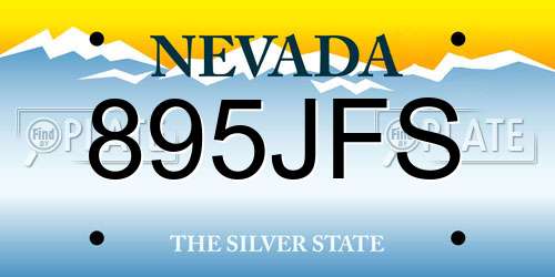 895JFS Nevada License Plate