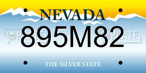 895M82 Nevada License Plate