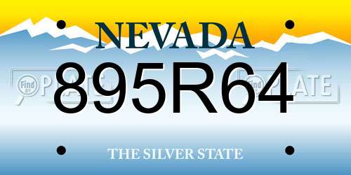 895R64 Nevada License Plate