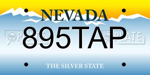 895TAP Nevada License Plate