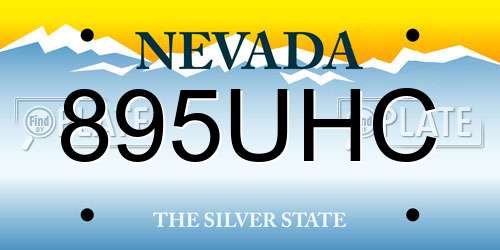 895UHC Nevada License Plate