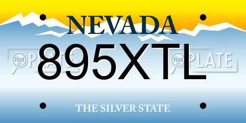895XTL Nevada License Plate