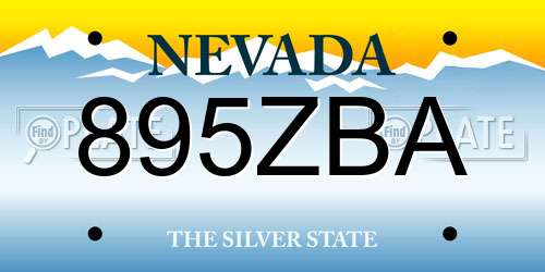 895ZBA Nevada License Plate