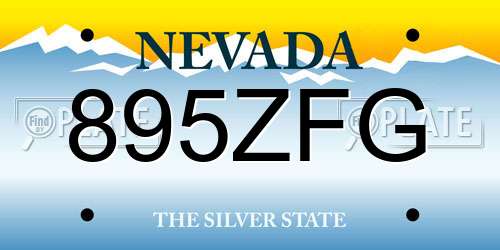 895ZFG Nevada License Plate