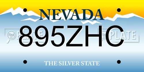895ZHC Nevada License Plate