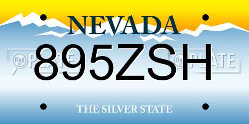 895ZSH Nevada License Plate