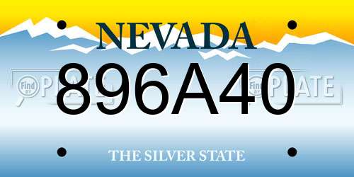 896A40 Nevada License Plate