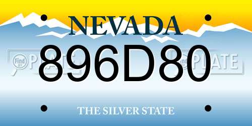 896D80 Nevada License Plate