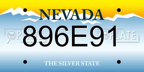896E91 Nevada License Plate