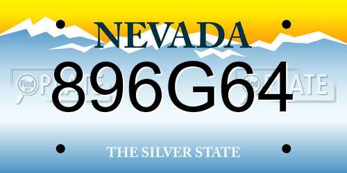 896G64 Nevada License Plate