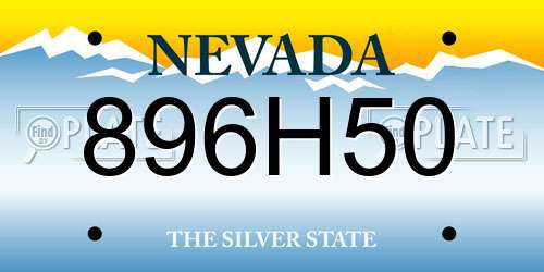896H50 Nevada License Plate