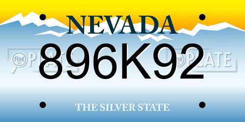 896K92 Nevada License Plate