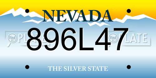 896L47 Nevada License Plate