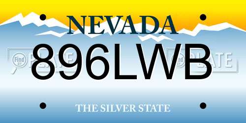 896LWB Nevada License Plate