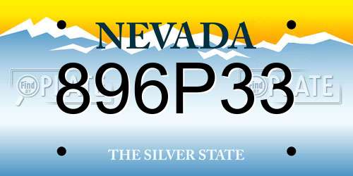 896P33 Nevada License Plate