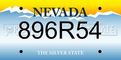 896R54 Nevada License Plate