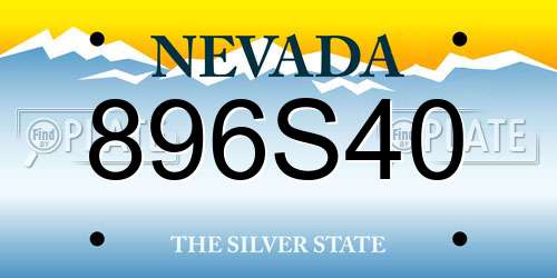 896S40 Nevada License Plate