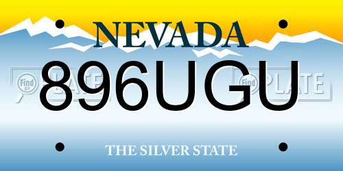 896UGU Nevada License Plate