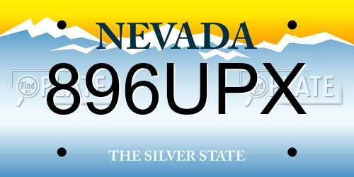 896UPX Nevada License Plate