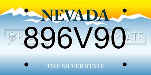 896V90 Nevada License Plate