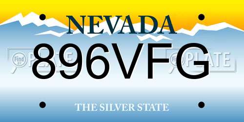 896VFG Nevada License Plate