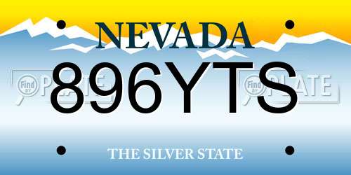 896YTS Nevada License Plate