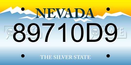 89710D9 Nevada License Plate