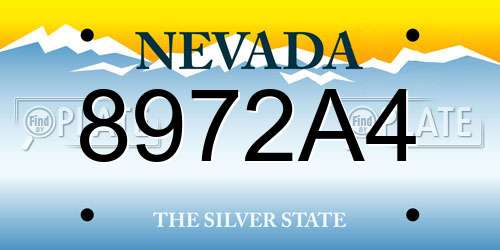 8972A4 Nevada License Plate